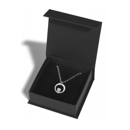 Adi Sidler Collier en acier inoxydable coeur en cercle... | Pendentif juif