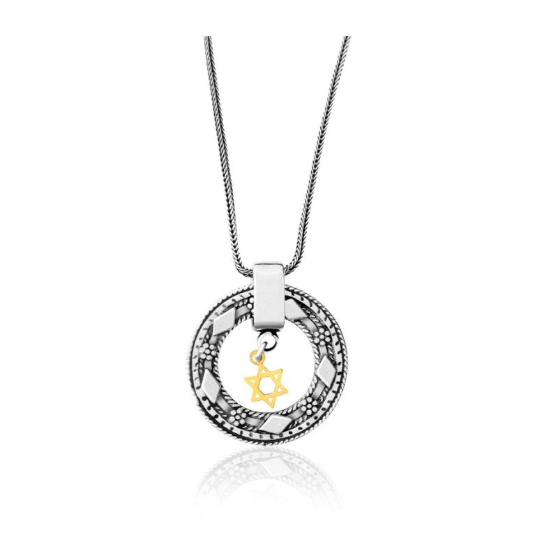 Kohen Blessing Star of David Pendant from Golan St... | Jewish Pendant