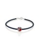 Leather Bracelet with Silver Pomegranate Charm | Judaica Charms