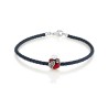 Leather Bracelet with Silver Pomegranate Charm | Judaica Charms