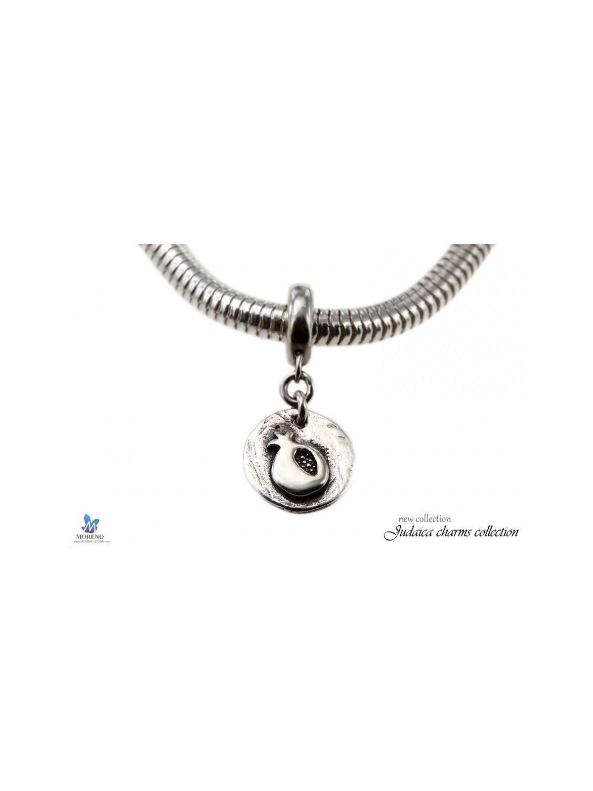Sterling Silver Pomegranate Charm | Judaica Charms