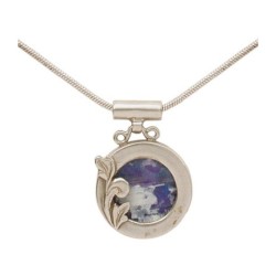 Michal Kirat Silver Necklace with Framed Roma... | Roman Glass Jewelry