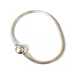 925 Sterling Silver Bracelet for Charms with round... | Judaica Charms