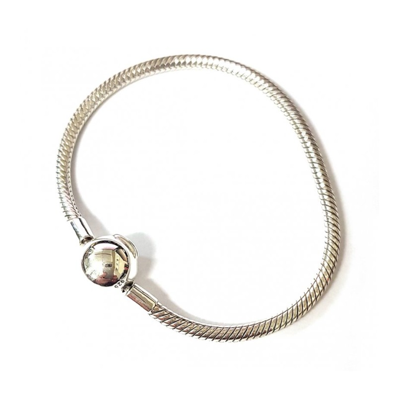 925 Sterling Silver Bracelet for Charms with round... | Judaica Charms