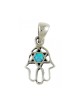 Silver and Opal Star of David Hamsa Pendant | Hamsa Necklace