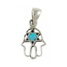 Silver and Opal Star of David Hamsa Pendant | Hamsa Necklace
