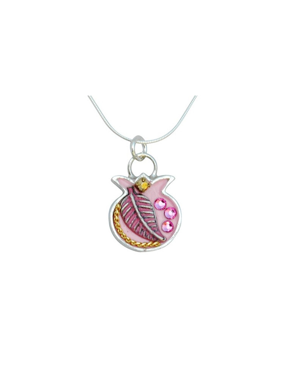 Pink Pomegranate Necklace by Ester Shahaf | Jewish Pendant