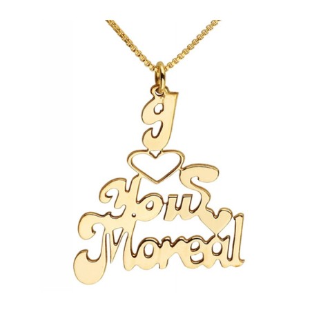 Gold Filled I Love You English Name Necklace | Personalized Jewelry