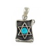 Silver and Opal Star of David Scroll Pendant | Jewish Gift from Israel