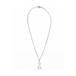 Adi Sidler Stainless Steel Necklace with Double St... | Jewish Pendant