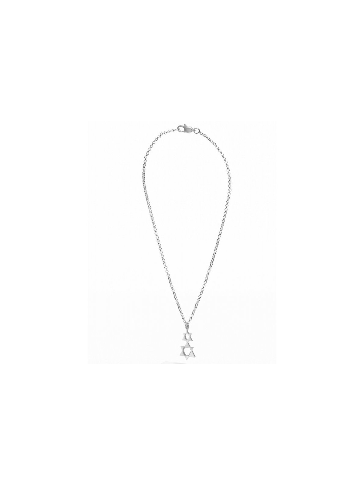 Adi Sidler Stainless Steel Necklace with Double St... | Jewish Pendant