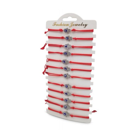 Good Luck Red Cord Bracelets with Hamsas Blue Prot... | Bracelet Packs