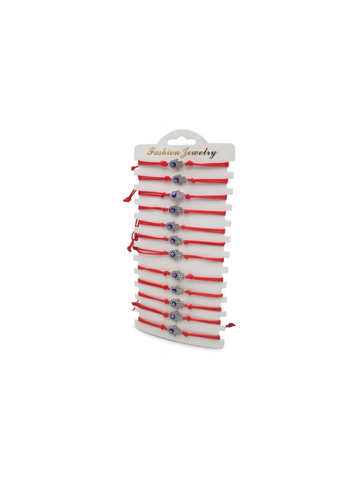 Good Luck Red Cord Bracelets with Hamsas Blue Prot... | Bracelet Packs