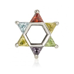Sterling Silver Colorful Star of David Charm | Judaica Charms