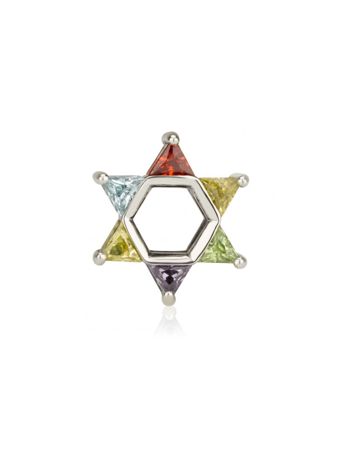 Sterling Silver Colorful Star of David Charm | Judaica Charms