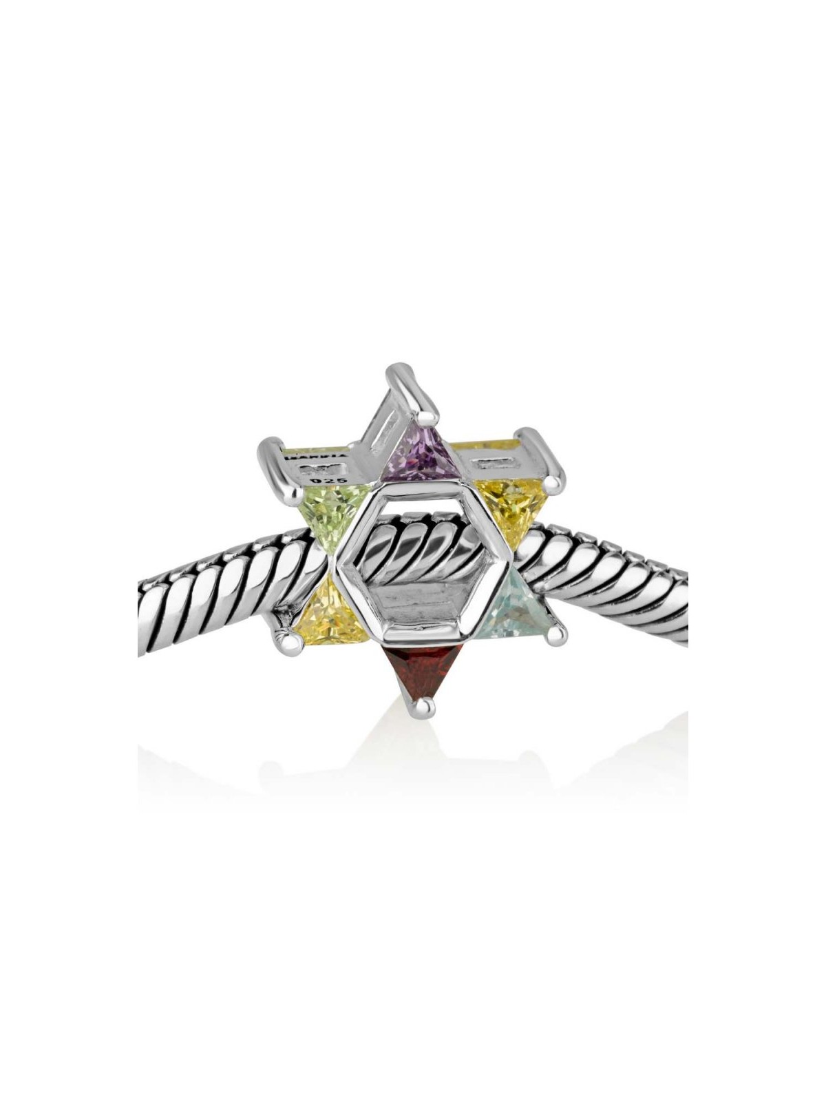 Sterling Silver Colorful Star of David Charm | Judaica Charms