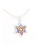 Purple Flower Star of David Necklace b... | Necklaces by Esther Shahaf