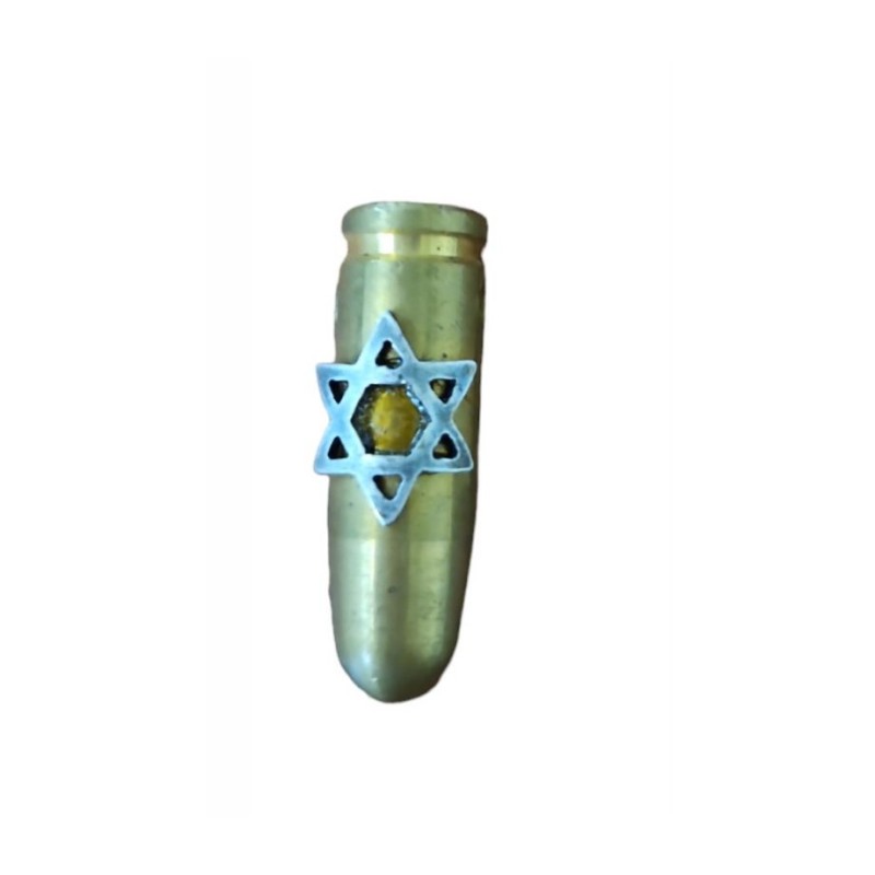 Collier Pendentif Bullet de l'Armée Israélienne en Bronze avec Sta... | Armée israélienne
