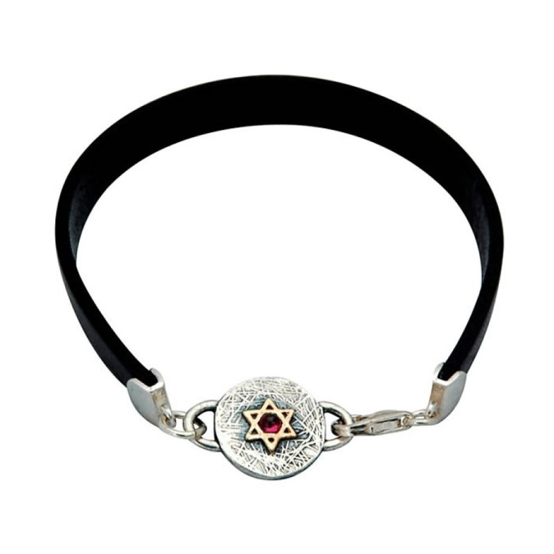 Leather Ana BeKoach Jewish Bracelet by ... | Bracelets by Golan Studio