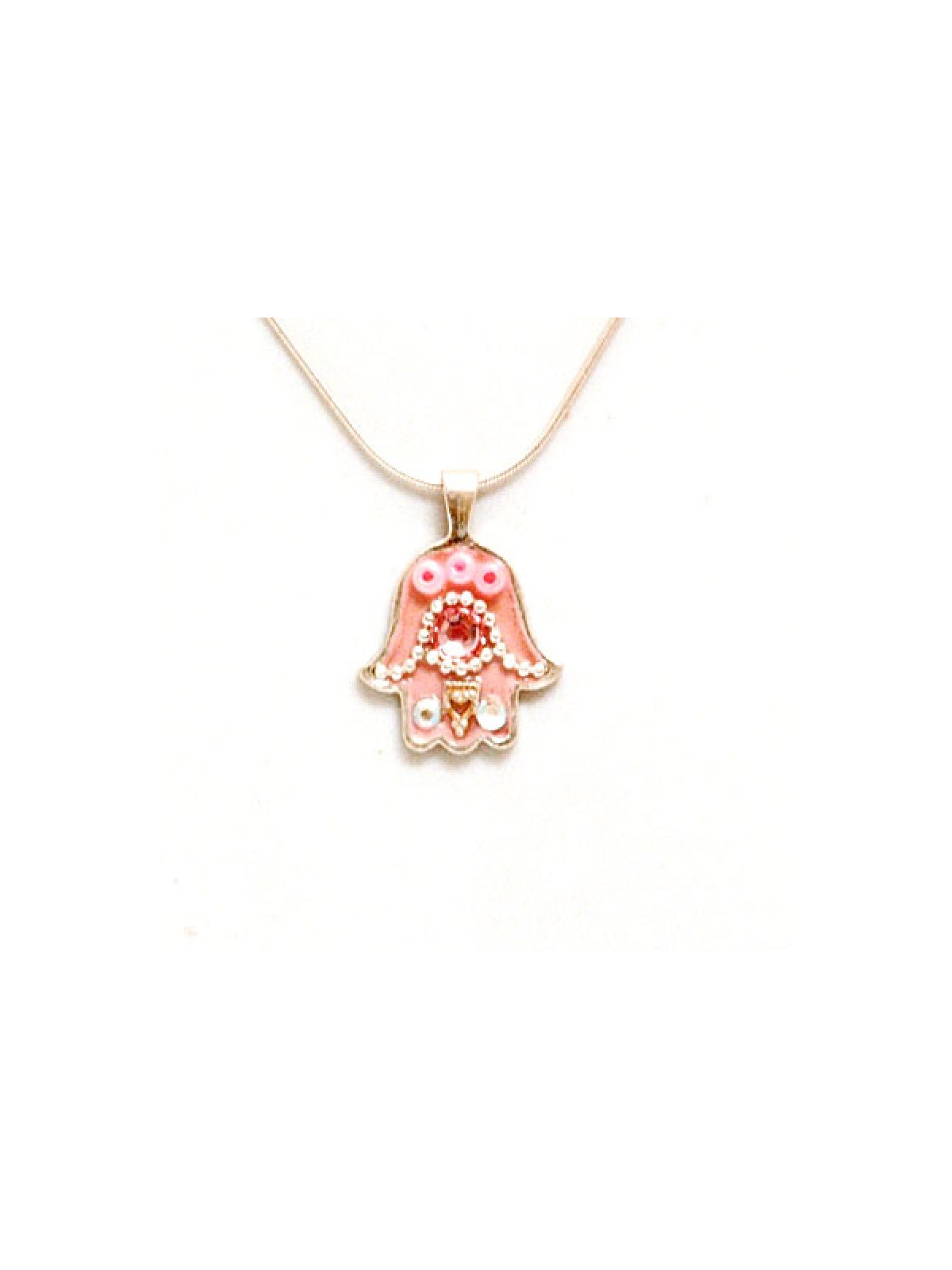 Pink Mini Hamsa Necklace by Ester Shahaf | Hamsa Necklace