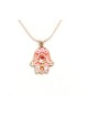 Pink Mini Hamsa Necklace by Ester Shahaf | Hamsa Necklace