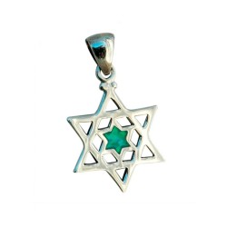 Étoile de David à l'intérieur de l'Étoile de David Argent... | Cadeau juif d'Israël