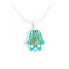 Light Blue Hamsa Pendant by Ester Shahaf | Hamsa Necklace