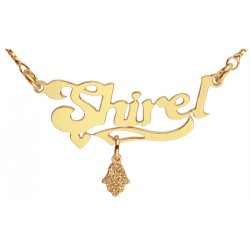 Gold Filled English Name Necklace with Hamsa... | Personalized Jewelry