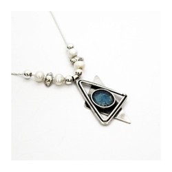 Michal Kirat Silver Star of David Roman Gla... | Roman Glass Necklaces