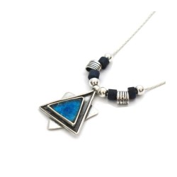 Michal Kirat Silver Necklace with Roman Glass... | Roman Glass Jewelry