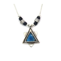 Michal Kirat Silver Necklace with Roman Glass... | Roman Glass Jewelry