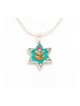 Flower Design Silver Star of David Nec... | Necklaces by Esther Shahaf