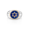 Mans Sterling Silver and Gold Plated Ring with Star ... | Jewish Rings