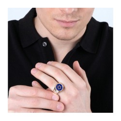 Mans Sterling Silver and Gold Plated Ring with Star ... | Jewish Rings