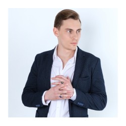 Mans Sterling Silver and Gold Plated Ring with Star ... | Jewish Rings