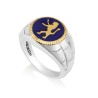 Sterling Silver and Gold Plated Mans Ring with Lion ... | Jewish Rings