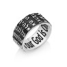 Black Oxidized Sterling Silver Ring with Words of Sh... | Jewish Rings