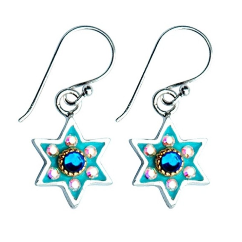Ester Shahaf Sterling Silver Stone Studded Turquoise Sta... | Earrings