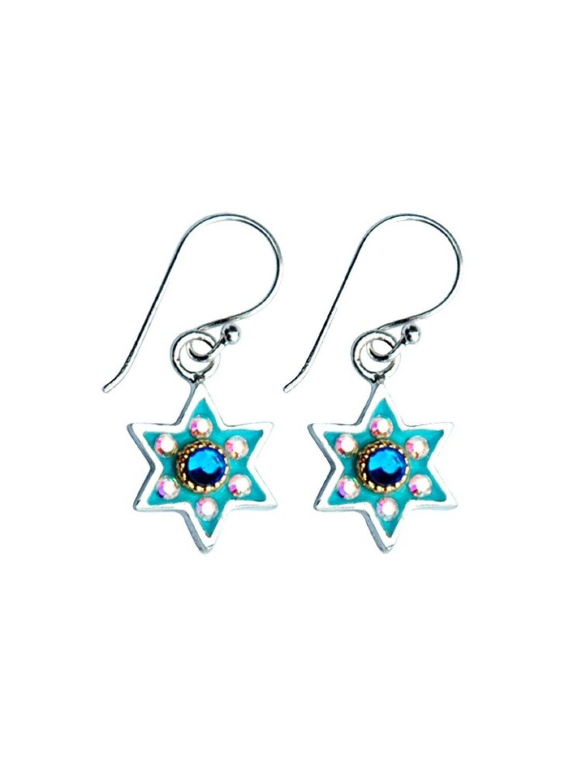 Ester Shahaf Sterling Silver Stone Studded Turquoise Sta... | Earrings