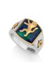 Sterling Silver Mans Ring with Eilat Stone %96 Gold ... | Jewish Rings
