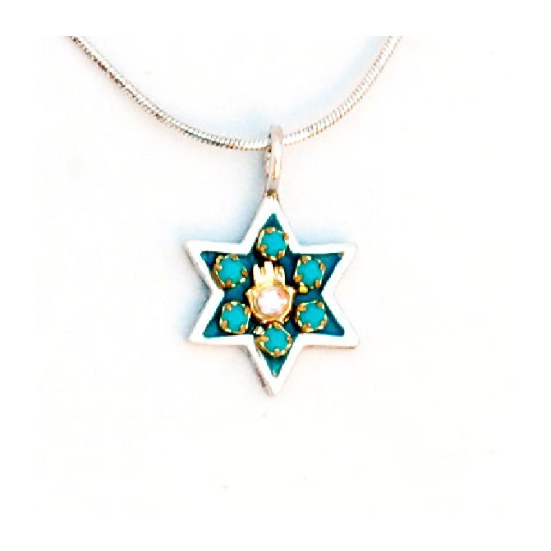 Hamsa Star of David Pendant Shahaf | Necklaces by Esther Shahaf