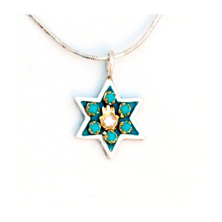Hamsa Star of David Pendant Shahaf | Necklaces by Esther Shahaf