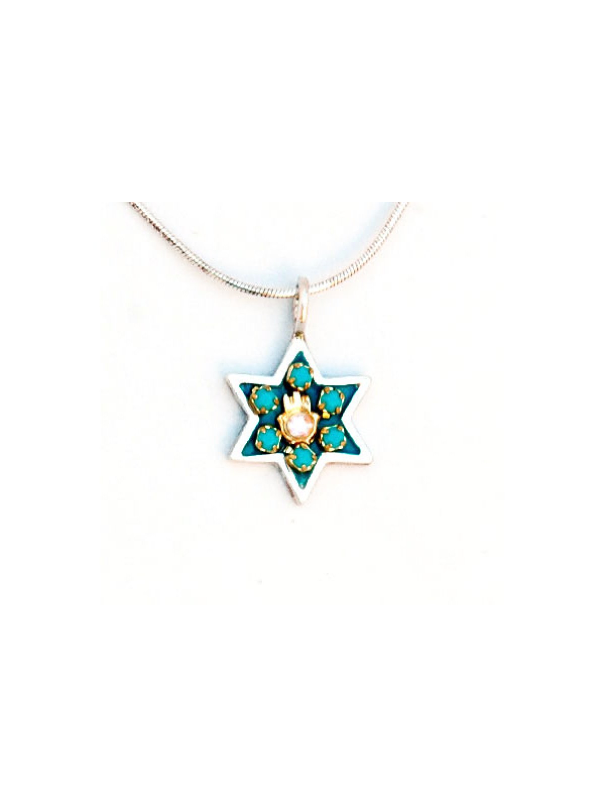 Hamsa Star of David Pendant Shahaf | Necklaces by Esther Shahaf