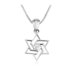 Sterling Silver Pendant Necklace Angular ... | Jewish Gift from Israel