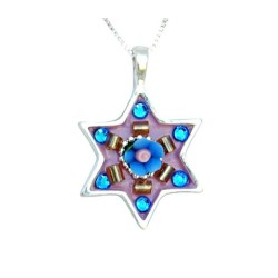Small Star of David with blue stones n... | Necklaces by Esther Shahaf