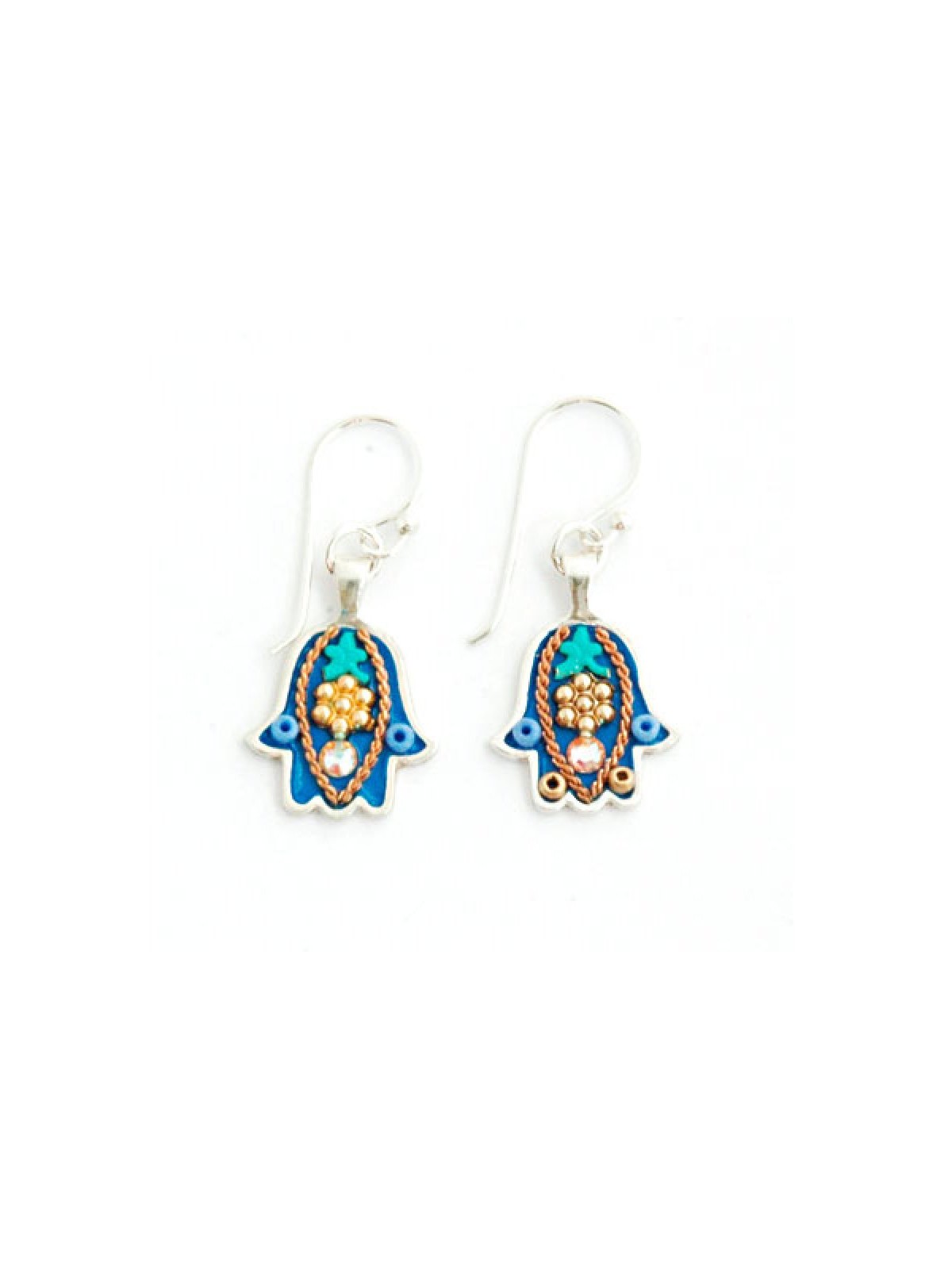 Shades of Blue Hamsa Earrings by Ester Shahaf | Earrings