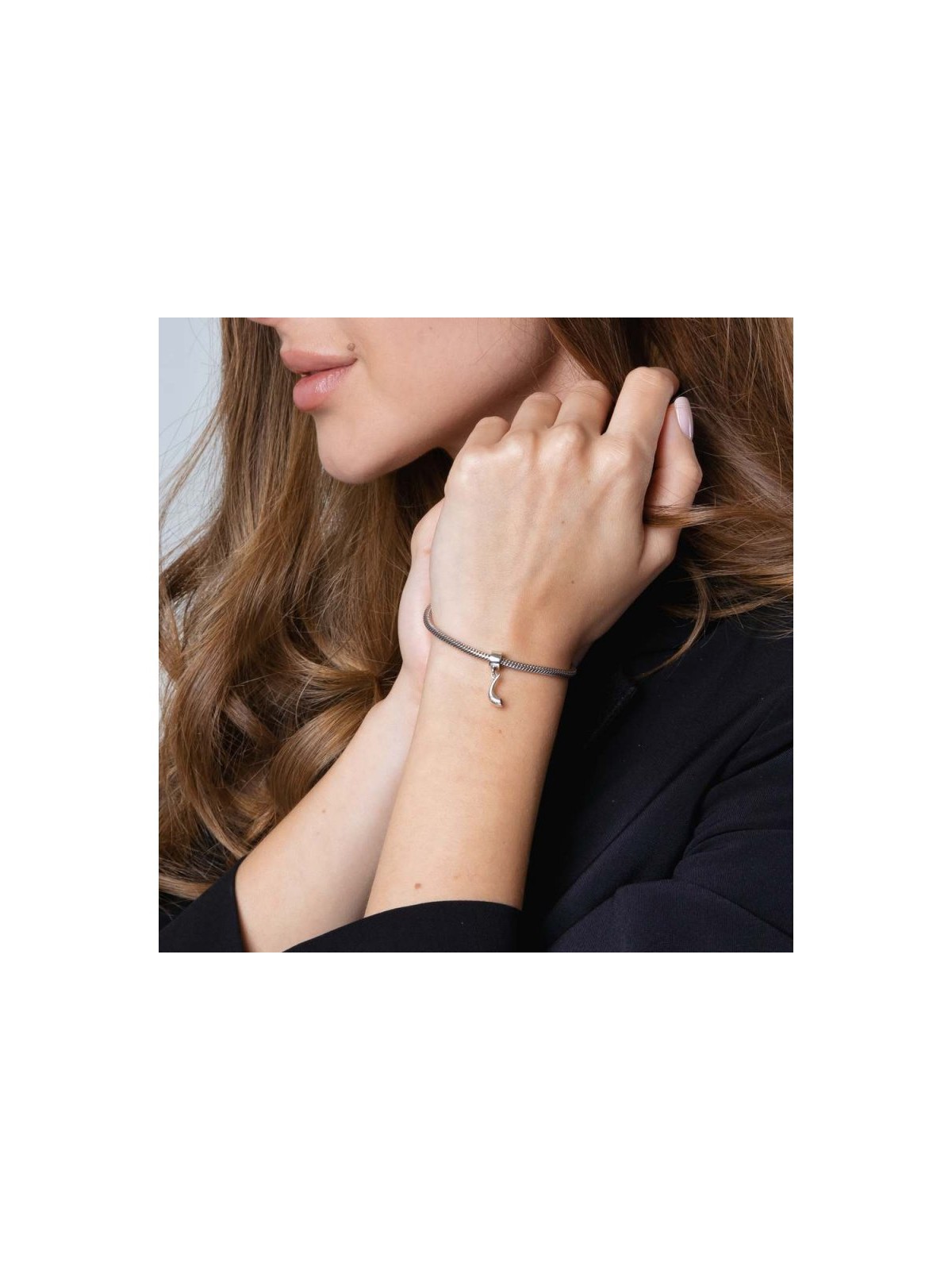 Sterling Silver Bracelet Charm Shofar with Star of... | Judaica Charms