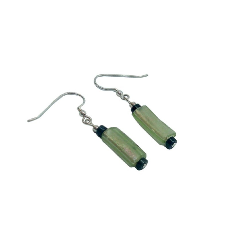 Michal Kirat Sterling Silver Drop Earrings Roman Glass a... | Earrings