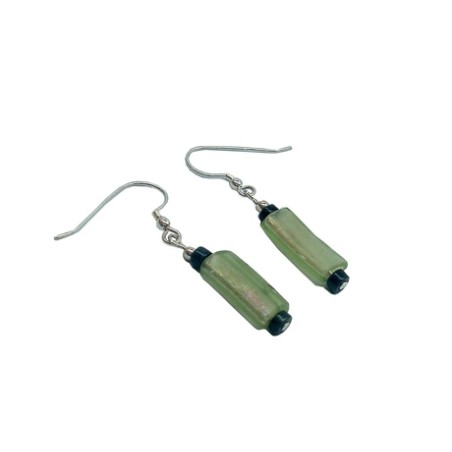 Michal Kirat Sterling Silver Drop Earrings Roman Glass a... | Earrings