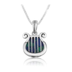 Sterling Silver Pendant Necklace King Davids Harp ... | Jewish Pendant